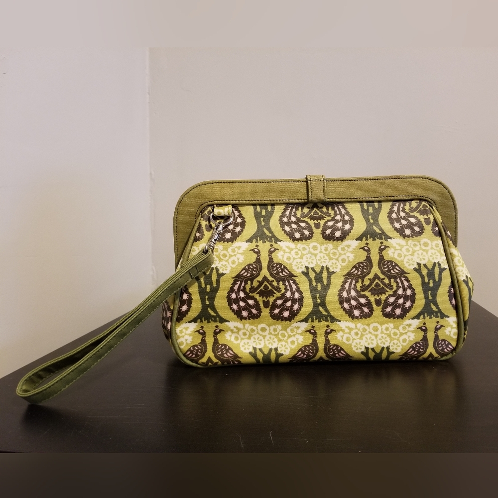 Petunia Pickle Bottom Green Purple Peacock Baby Diaper Bag Ornate Design New - Picture 7 of 8